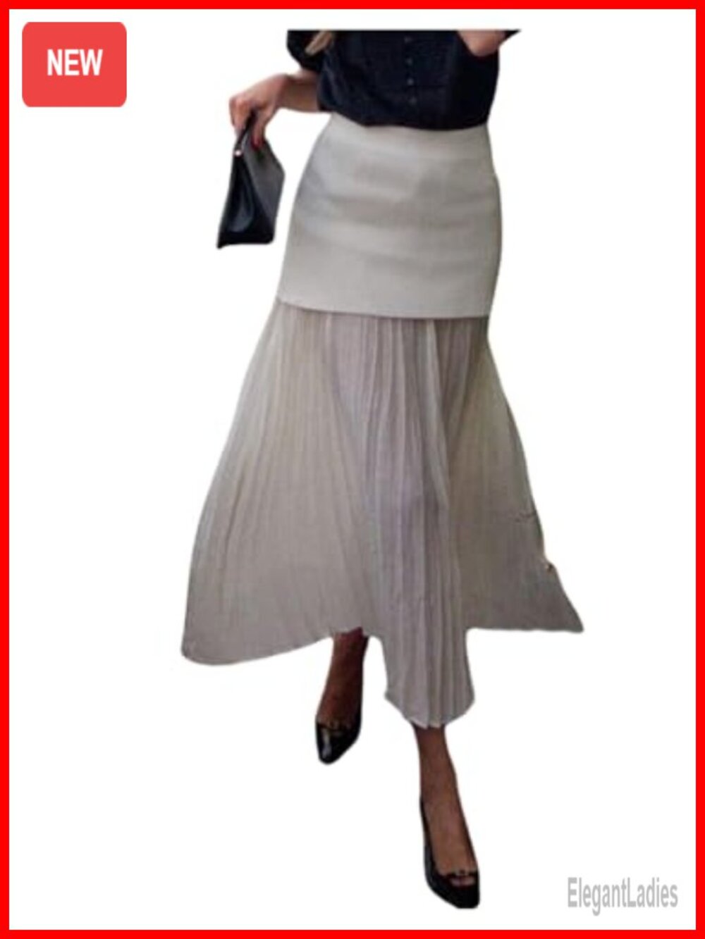 Elegant Pleated High Waisted Long Mesh Maxi Skirt for Women Office